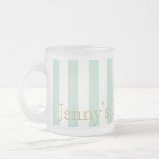 Mint Green Striped Mug Custom Design
