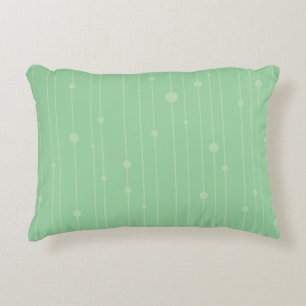 Mint green stripes and dots modern eco design decorative cushion