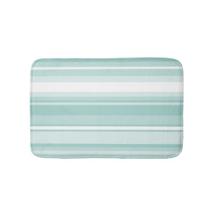 Mint green stripes bath mat