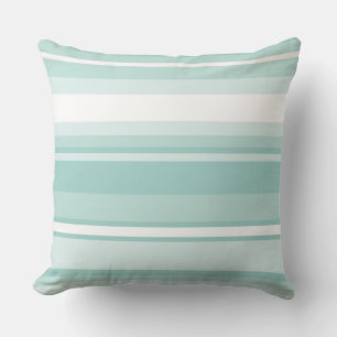 Mint green stripes cushion