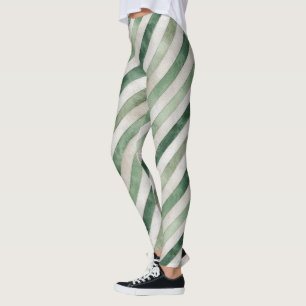Mint Green Stripes Leggings