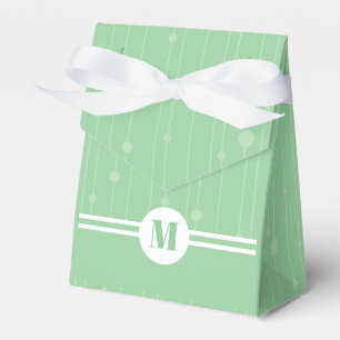 Mint green stripes monogram letter pastel minimal favour box