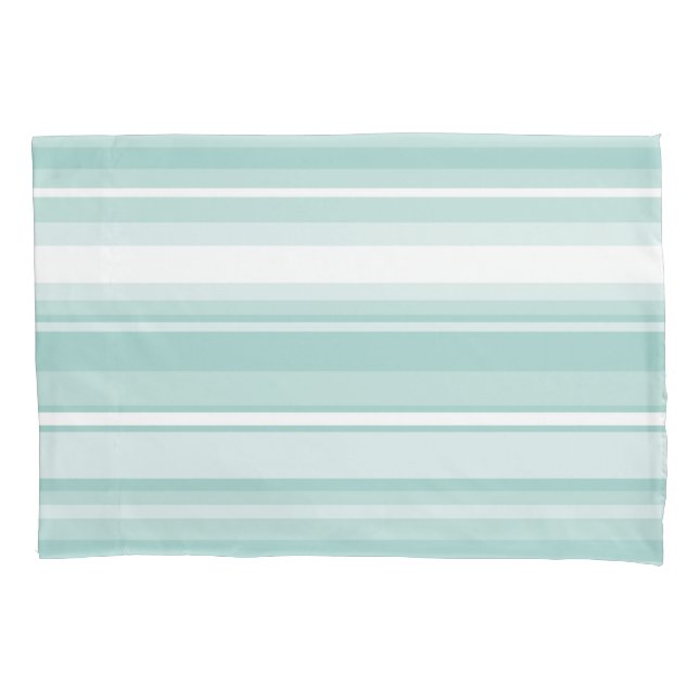 Mint green stripes pillowcase (Front)