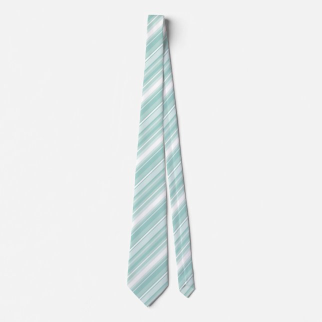 Mint green stripes tie (Front)