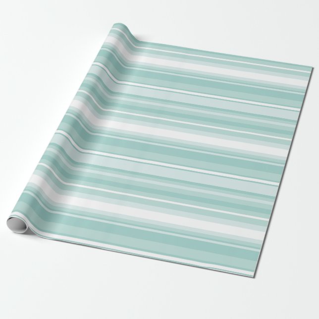 Mint green stripes wrapping paper (Unrolled)
