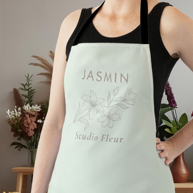 Mint Green | Stylish Floral Employee Apron (Creator Uploaded)