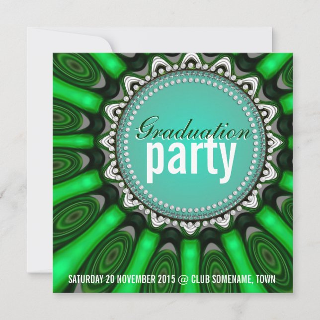 Mint Green Sunshine flower Birthday Party Invitation (Front)