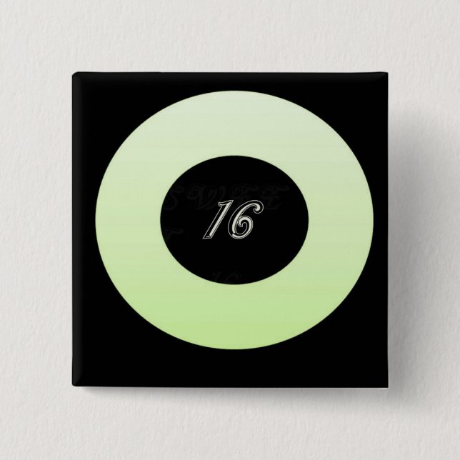 Mint Green Sweet 16 15 Cm Square Badge (Front)