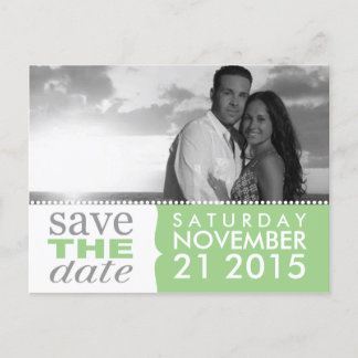 Mint Green Sweet Beginnings Save the Date Photo Announcement Postcard