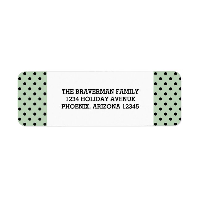 Mint Green Sweet Polka Dot Holiday Address Labels (Front)