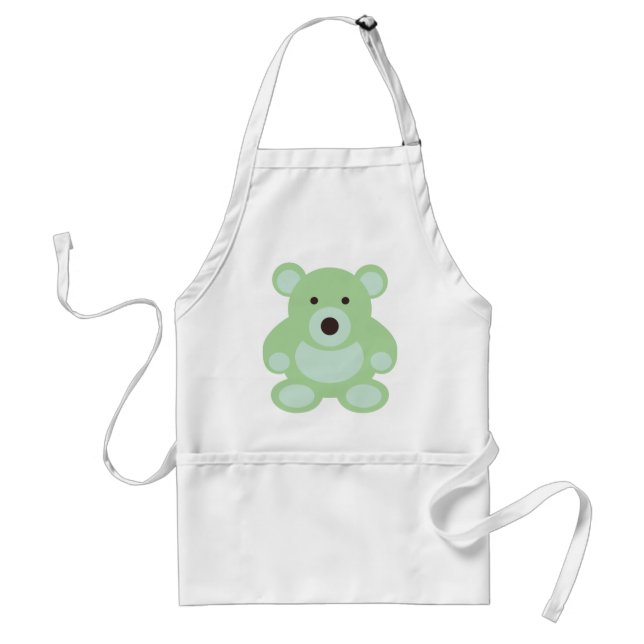 Mint Green Teddy Bear Standard Apron (Front)