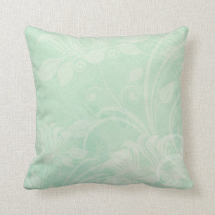 Mint green textured vintage styled throw pillow