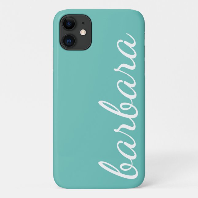 Mint Green Trendy Script Personalised Case-Mate iPhone Case (Back)