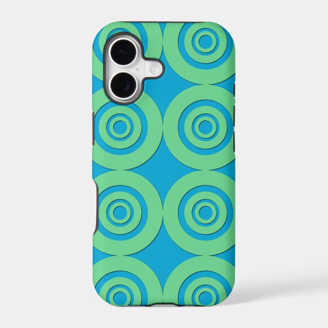 Mint Green Turquoise Circles Modern Pattern (Back)