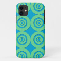 Mint Green Turquoise Circles Modern Pattern