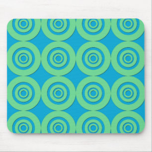 Mint Green Turquoise Circles Modern Pattern Mouse Mat