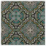Mint Green Turquoise Retro Nouveau Deco Pattern Fabric