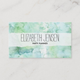 Mint Green Watercolor Businesscard Business Card