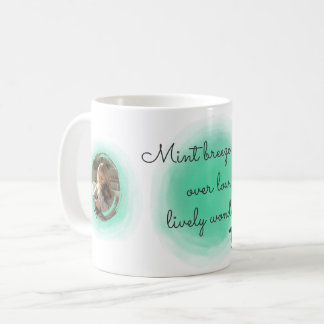 Mint Green Watercolor Dachshund - Custom Name Coffee Mug