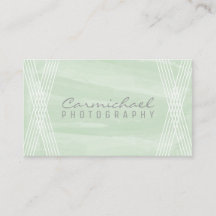Mint Green Watercolor Deco Business Card