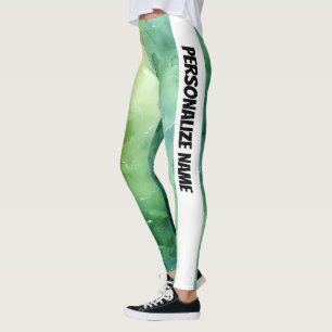 Mint Green Watercolor PERSONALIZE  Leggings
