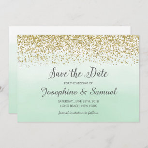 Mint Green Watercolor Save The Date Invitation