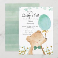 MInt Green We can bearly wait baby shower
