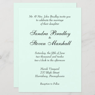 Mint Green Wedding Invitation