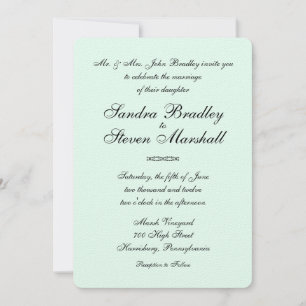 Mint Green Wedding Invitation