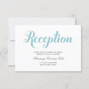Mint Green Wedding Reception Card