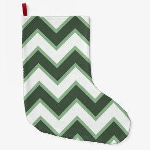 Mint Green White Chevron Large Christmas Stocking