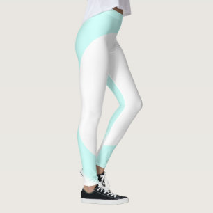 Mint Green White Colours Modern Elegant Template Leggings