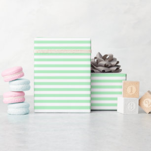 Mint Green   White Stripe Wrapping Paper