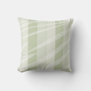 Mint Green White Zebra Stripes Cushion