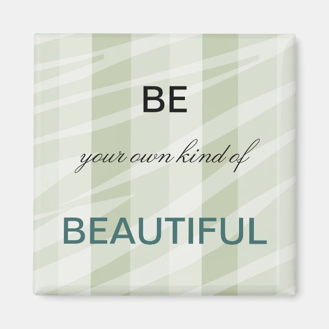 Mint Green White Zebra Stripes Magnet (Front)