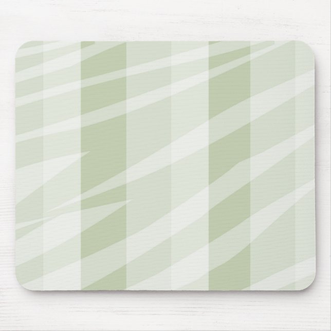 Mint Green White Zebra Stripes Mouse Mat (Front)