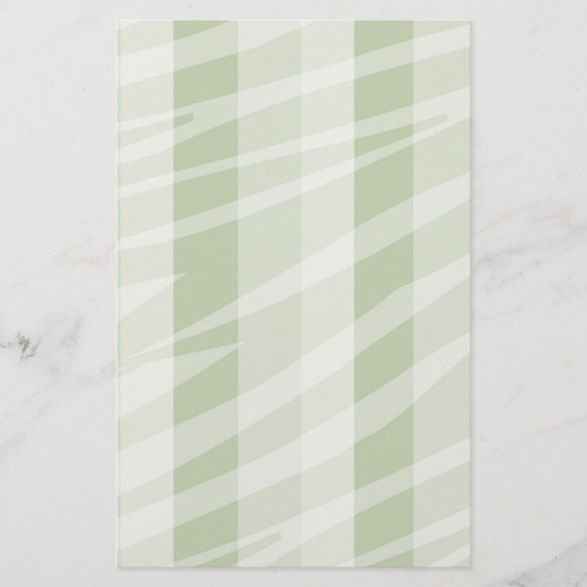 Mint Green White Zebra Stripes Stationery (Front)