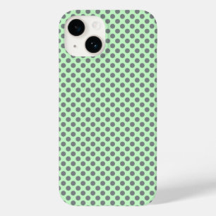 Mint Green with Grey Polka Dots by Shirley Taylor Case-Mate iPhone 14 Case