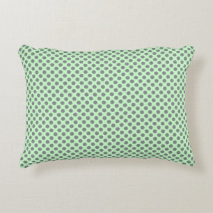 Mint Green With Grey Polka Dots by Shirley Taylor Decorative Cushion