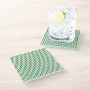 Mint Green With Grey Polka Dots by Shirley Taylor Glass Coaster