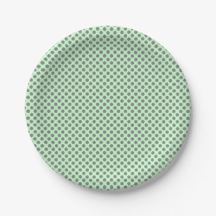 Mint Green With Grey Polka Dots by Shirley Taylor Paper Plate