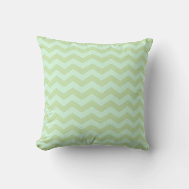 Mint Green Zig Zag Pattern Cushion (Front)