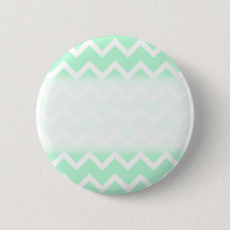 Mint Green Zigzag Chevron Stripes. 6 Cm Round Badge