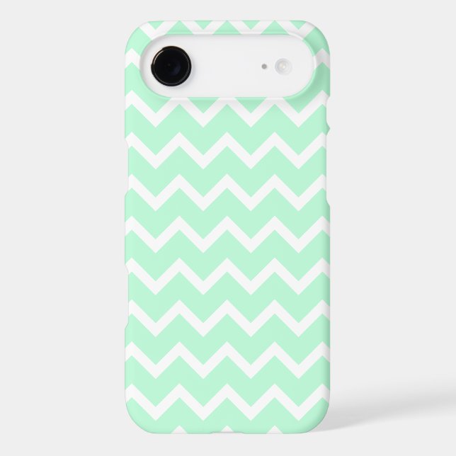 Mint Green Zigzag Chevron Stripes. Case-Mate iPhone Case (Back)