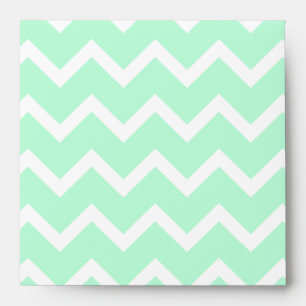 Mint Green Zigzag Chevron Stripes. Envelope