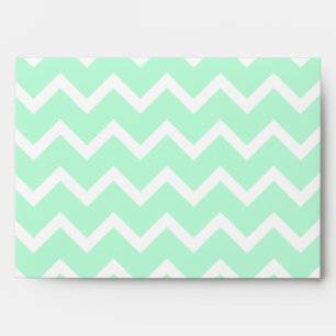 Mint Green Zigzag Chevron Stripes. Envelopes