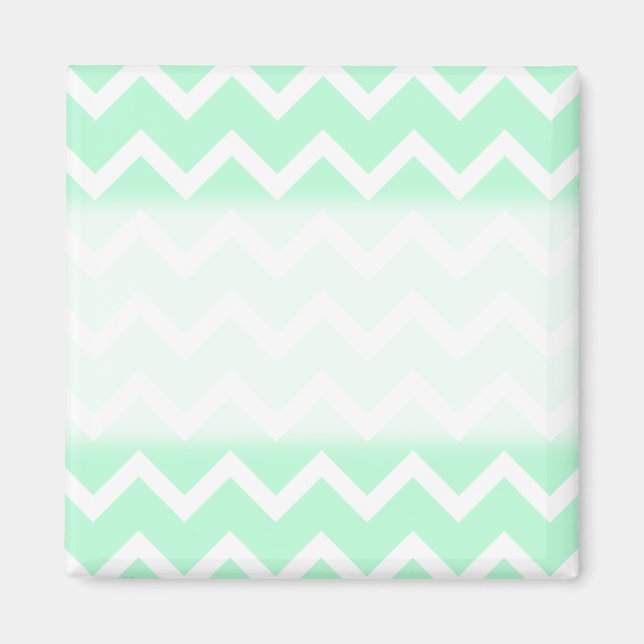 Mint Green Zigzag Chevron Stripes. Magnet (Front)