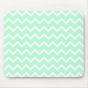 Mint Green Zigzag Chevron Stripes. Mouse Mat