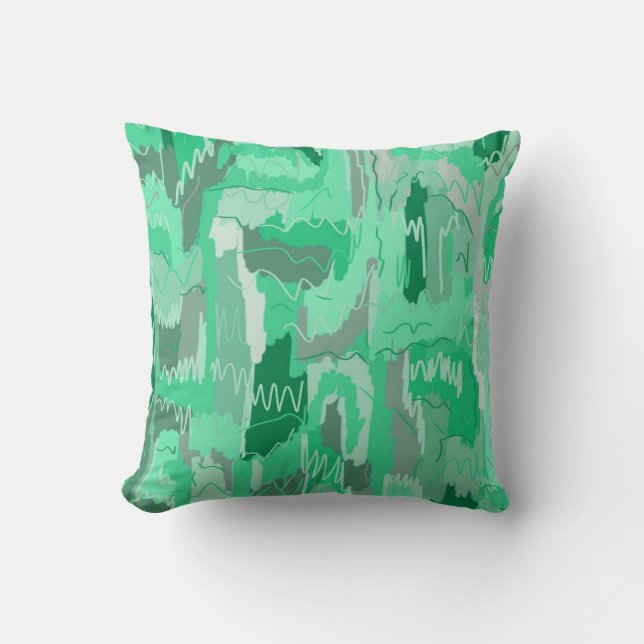 Mint Greenery Abstract  Cushion (Front)