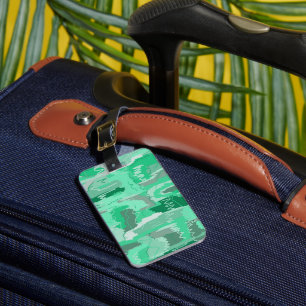 Mint Greenery Abstract Luggage Tag